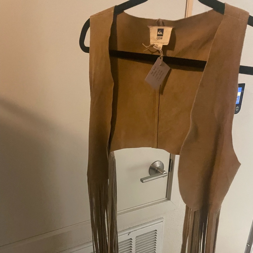 Tan Fringe Vest